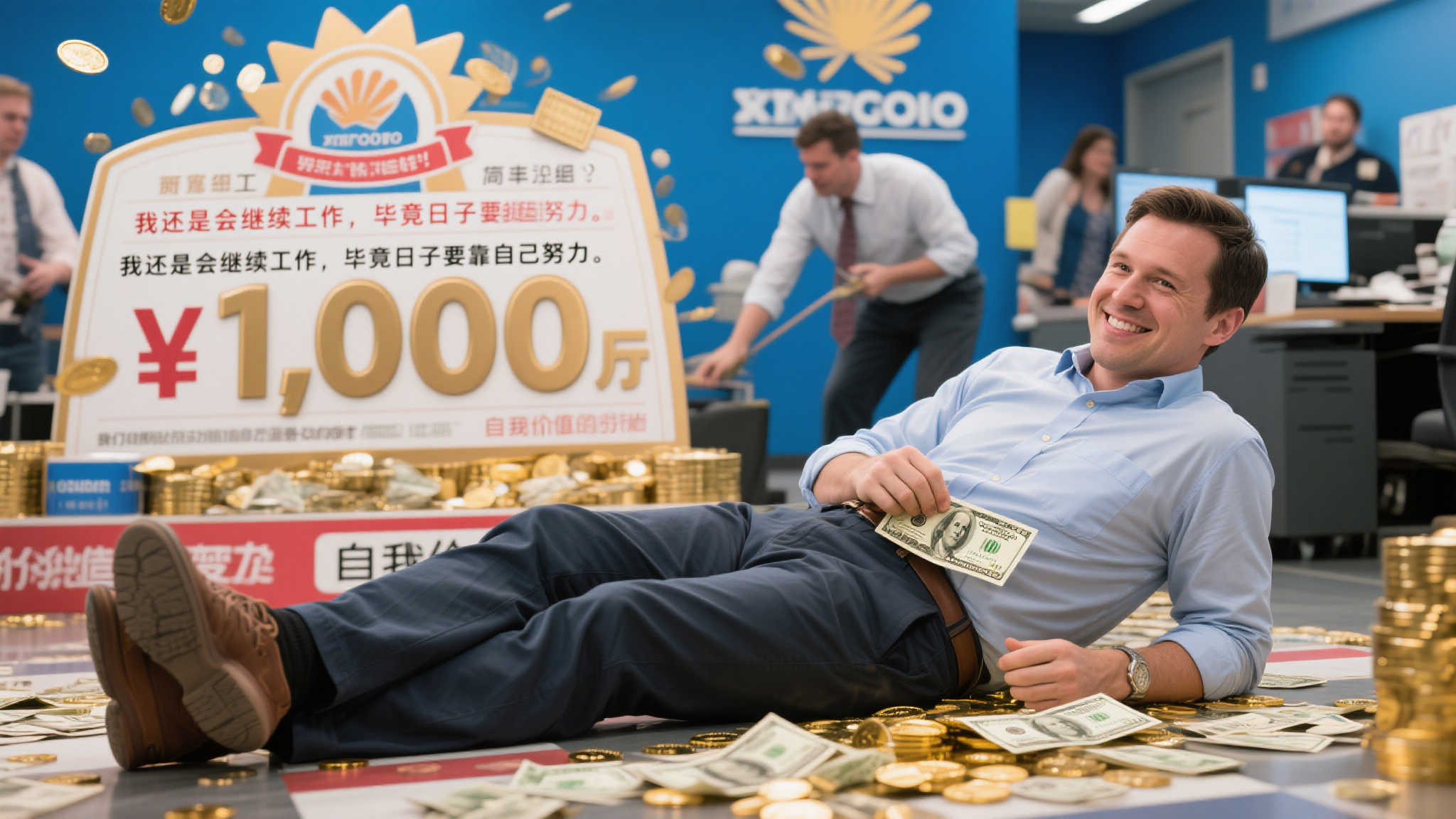 男子20元喜中大乐透千万大奖 淡然领奖仍不忘努力工作