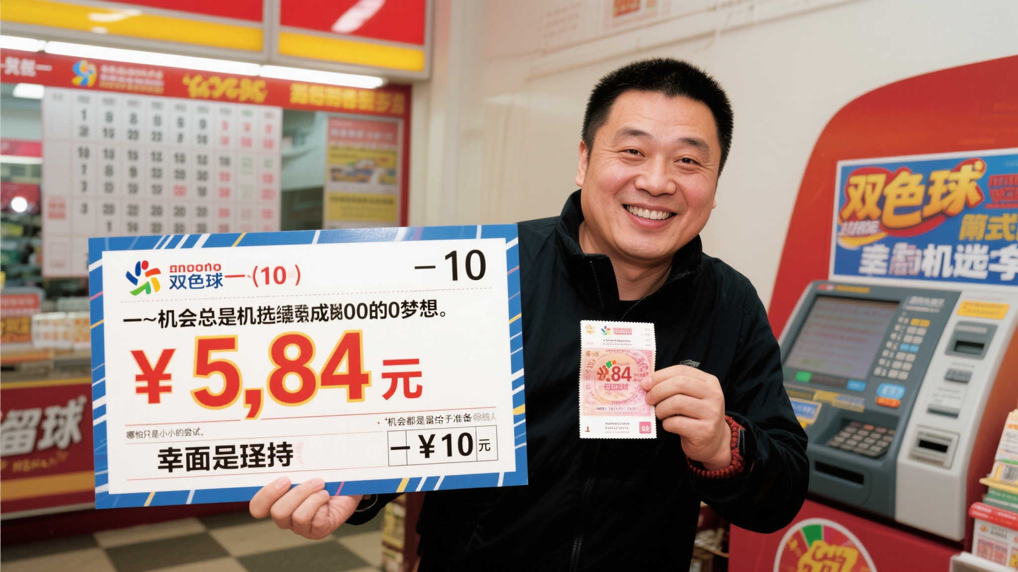 男子10元机选喜中双色球584万：奖金全权交给妻子支配